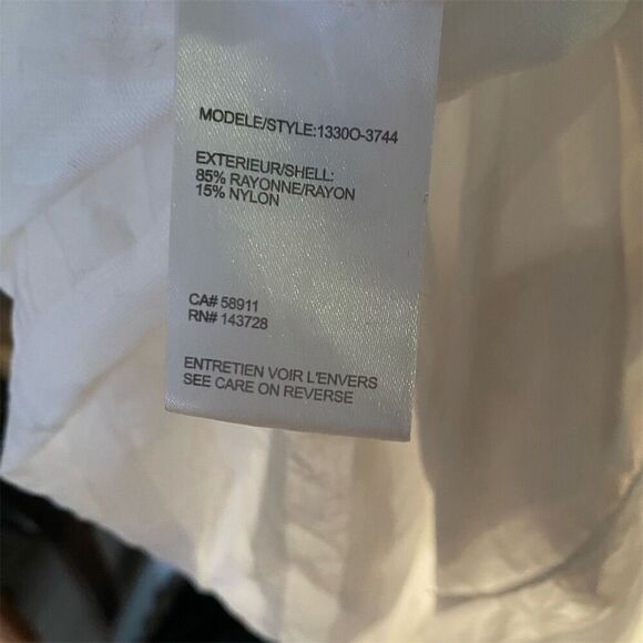 Tribal Women's M White Striped Button-Up Shirt Short Sleeve - Picture 5 of 5